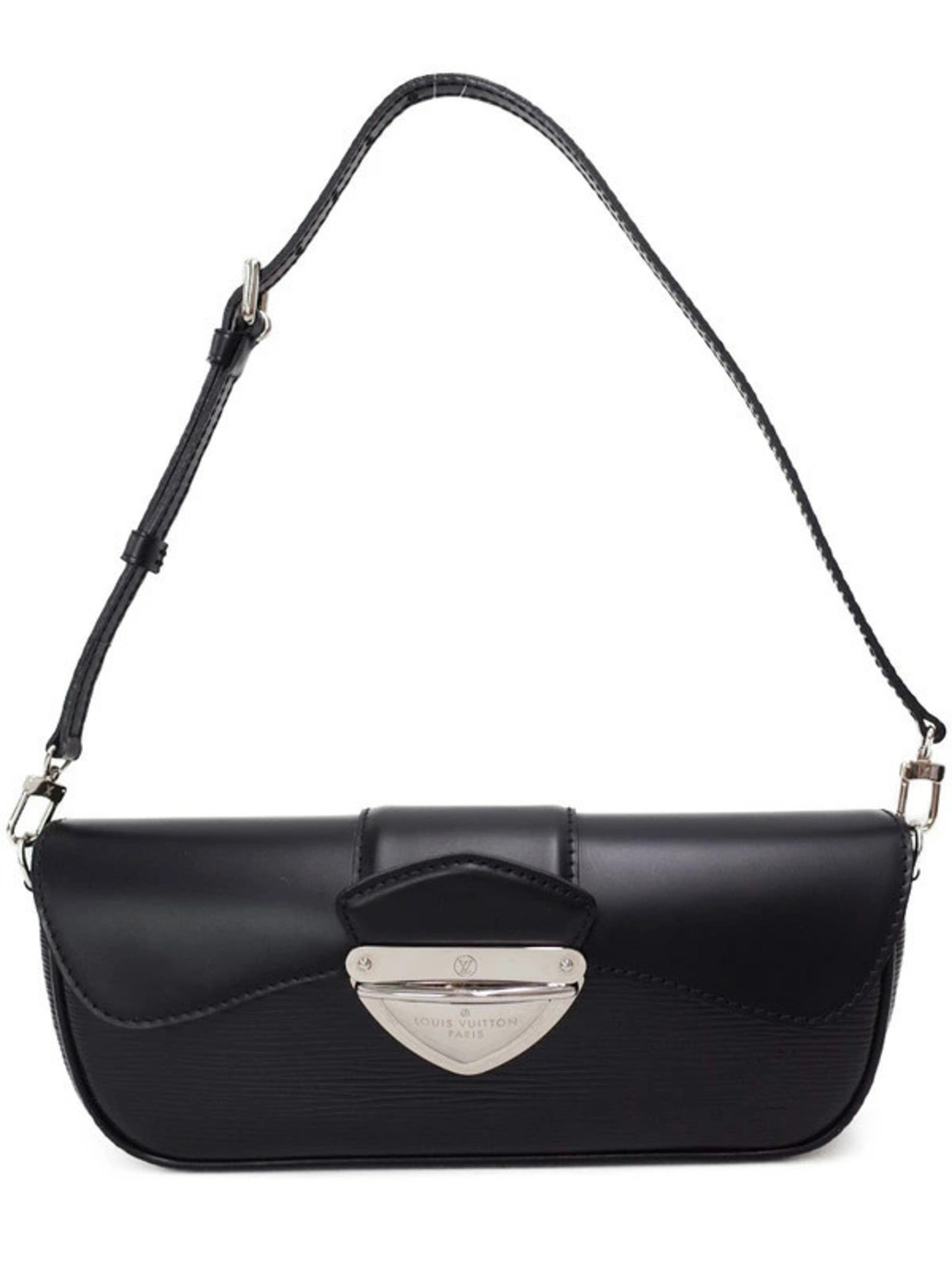 Louis Vuitton Epi Pochette Montaigne Hobo Shoulder Bag Leather Black